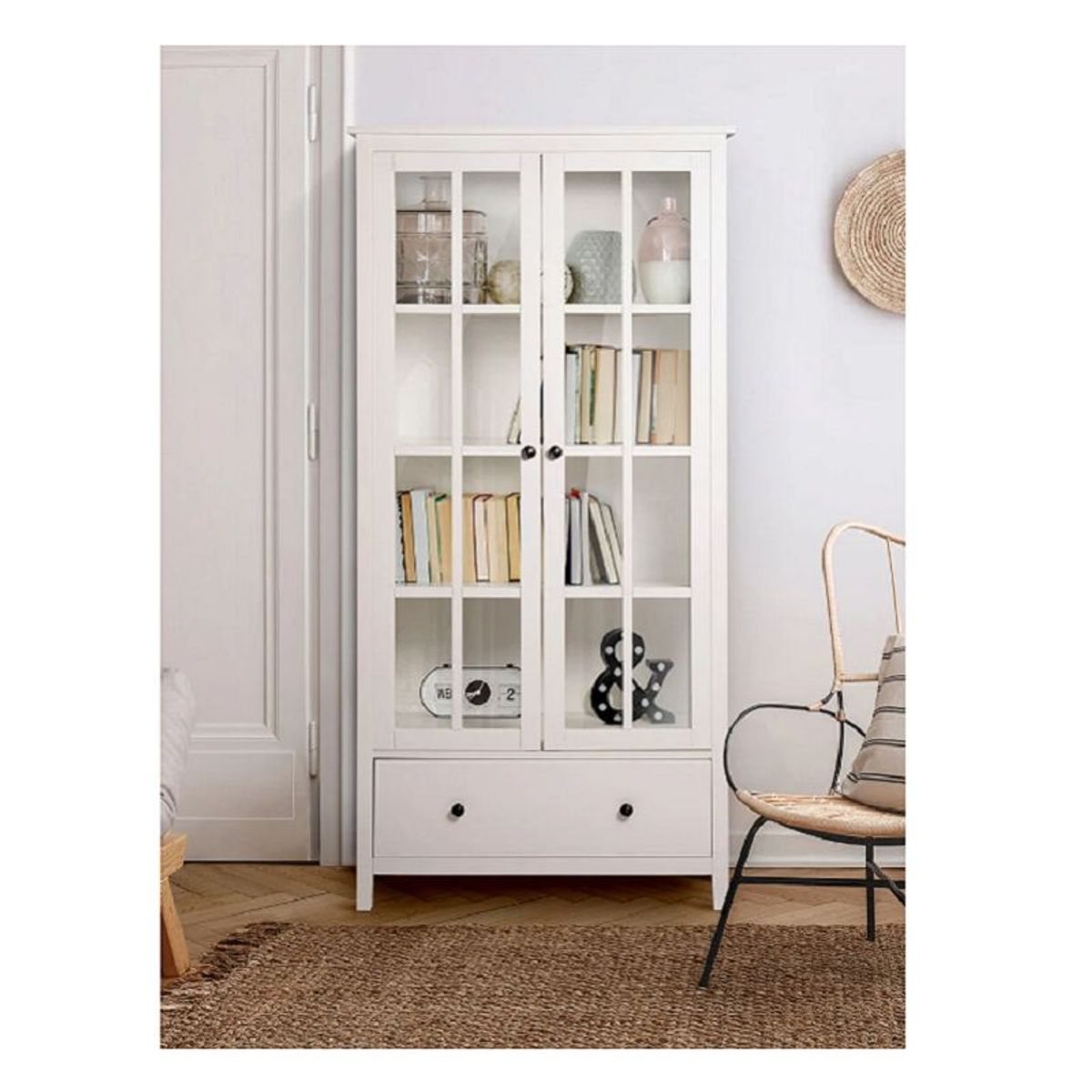 DMUEBLES - VITRINA DMUEBLES BAROCK BLANCO.