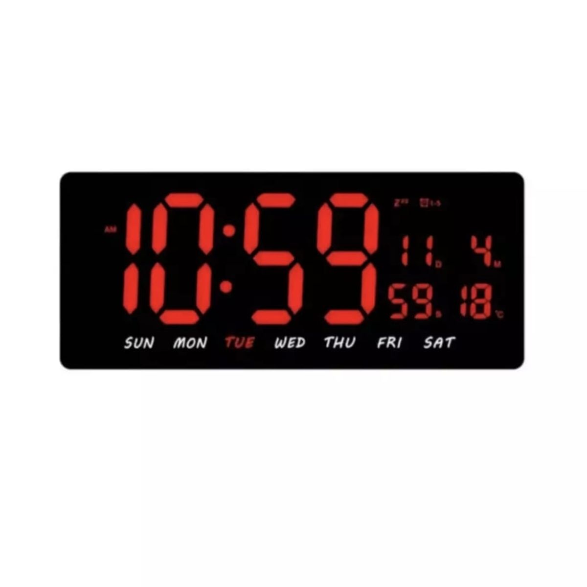 GENERICO - Reloj Digital LED Pared Alarma Calendario temperatura