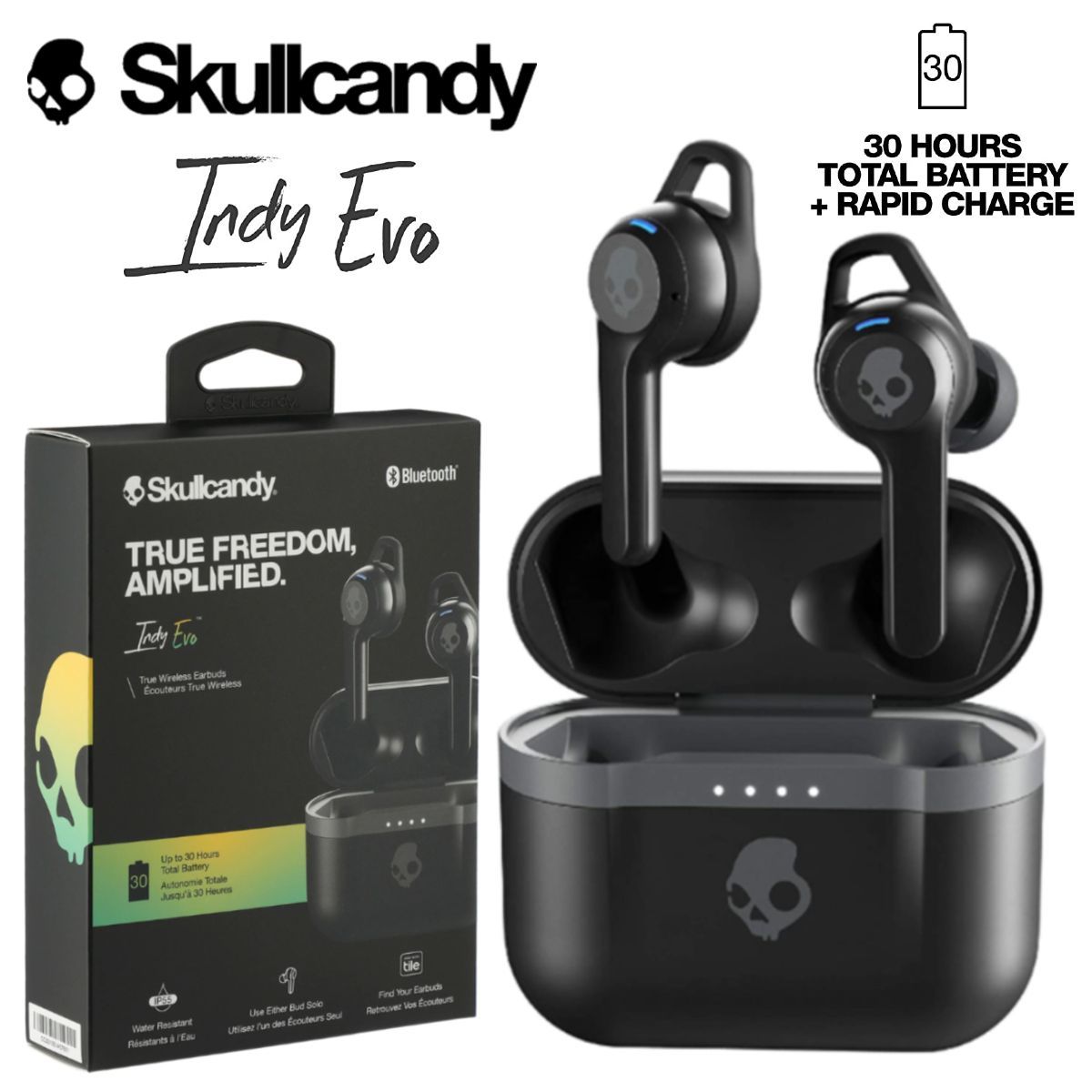 SKULLCANDY - Skullcandy Indy Evo Audífono Bluetooth TWS Premium - Negro