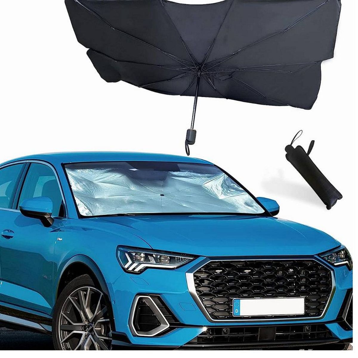 GENERICO - Tapasol Plegable Auto tipo Sombrilla para Parabrisas