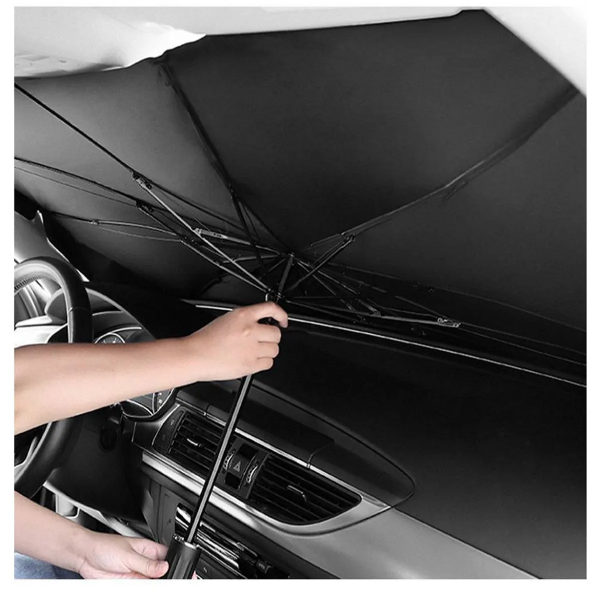 GENERICO - Tapasol Plegable Auto tipo Sombrilla para Parabrisas