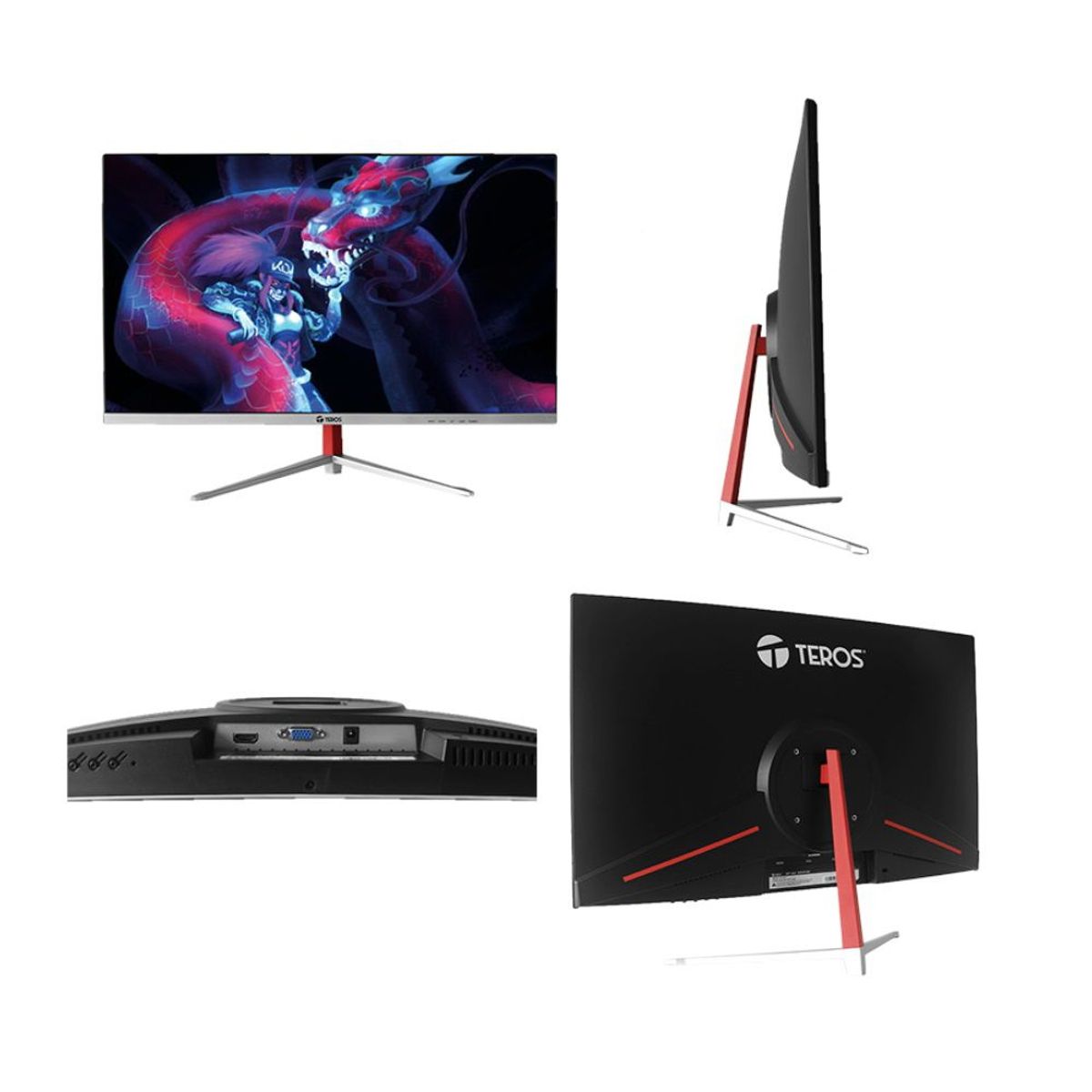 TEROS - Monitor Teros TE-2401S 23.8 Pulgadas VA 100Hz 1920x1080 VGA HDMI CURVO