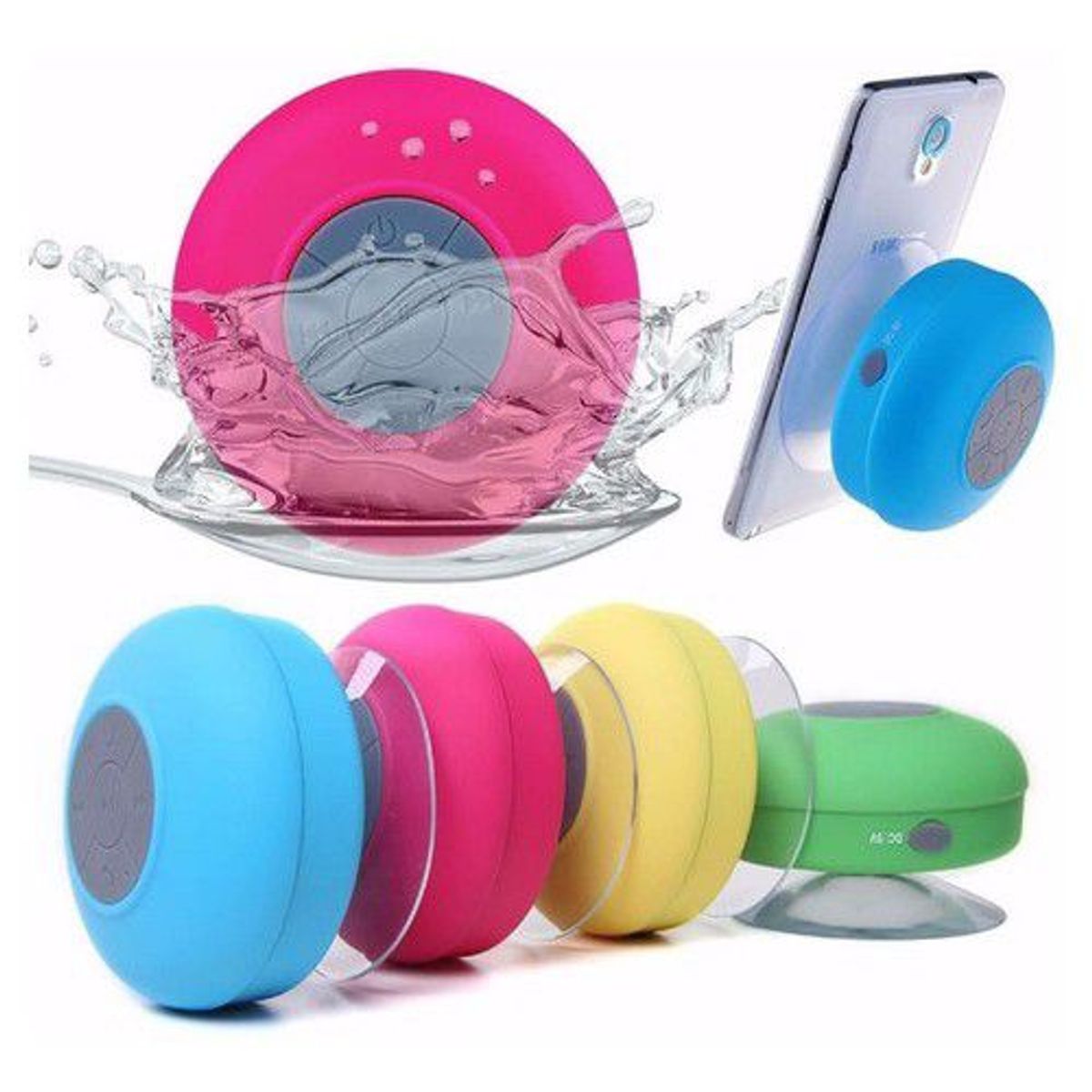 GENERICO - Parlante Acuático Bluetooth Manos Libres Micrófono Ducha rosado