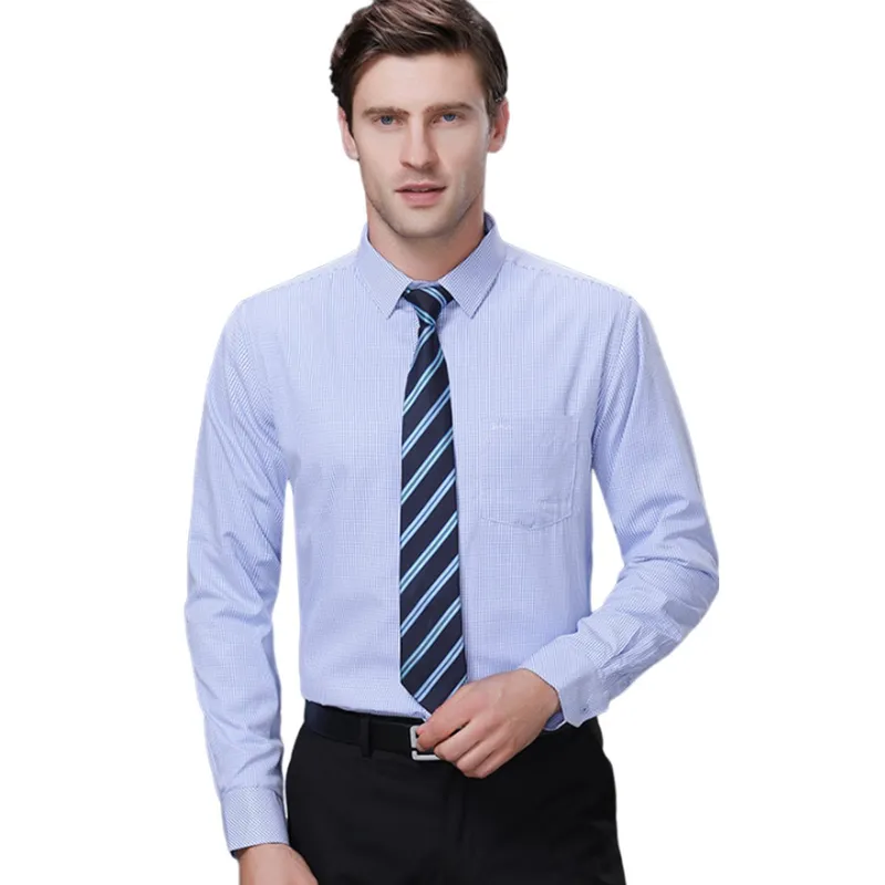 DENISASAA - Camisa casual de algodón de manga larga a rayas para hombre