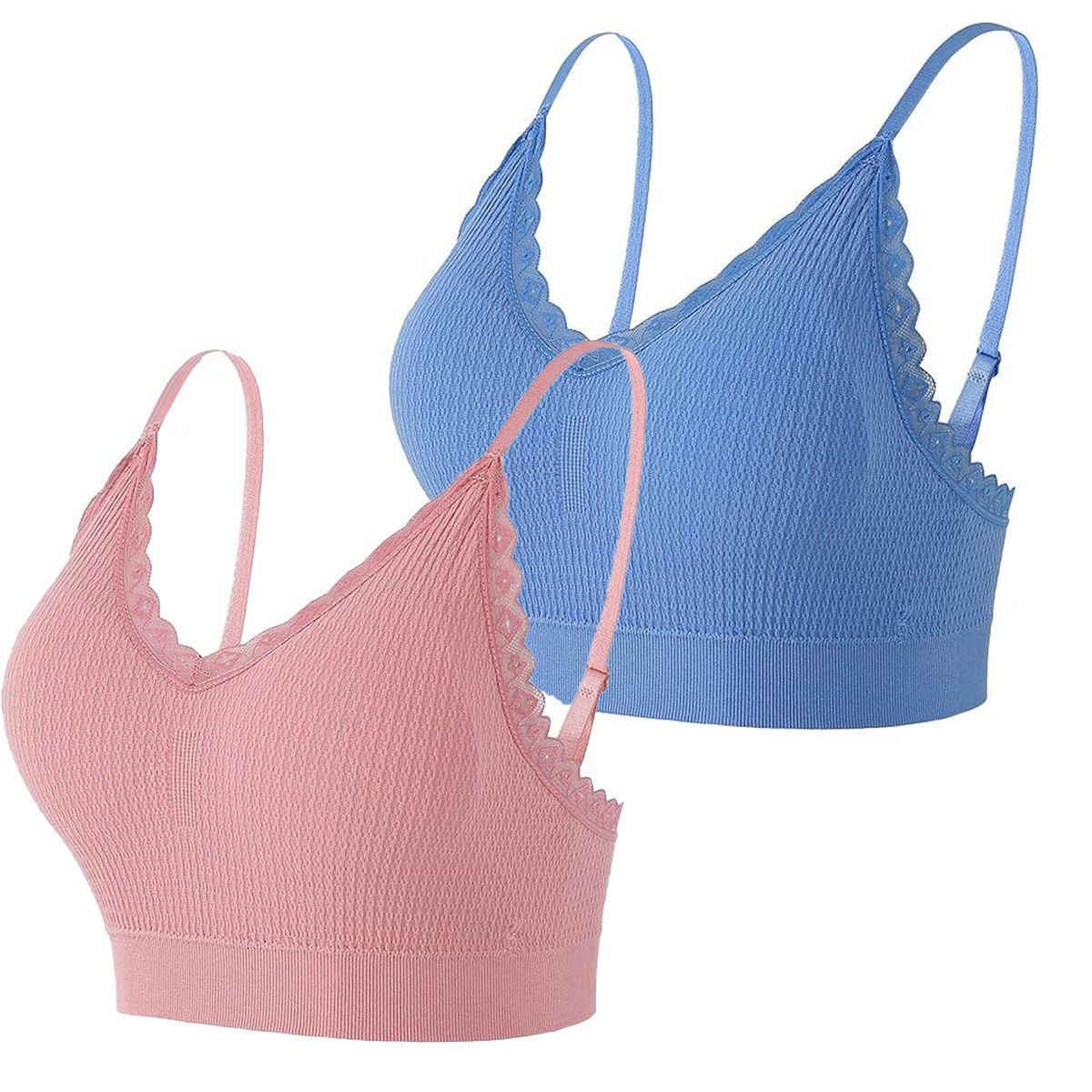 DENISASAA - Sujetador de yoga para mujer Sujetador deportivo-Rosa Y Azul