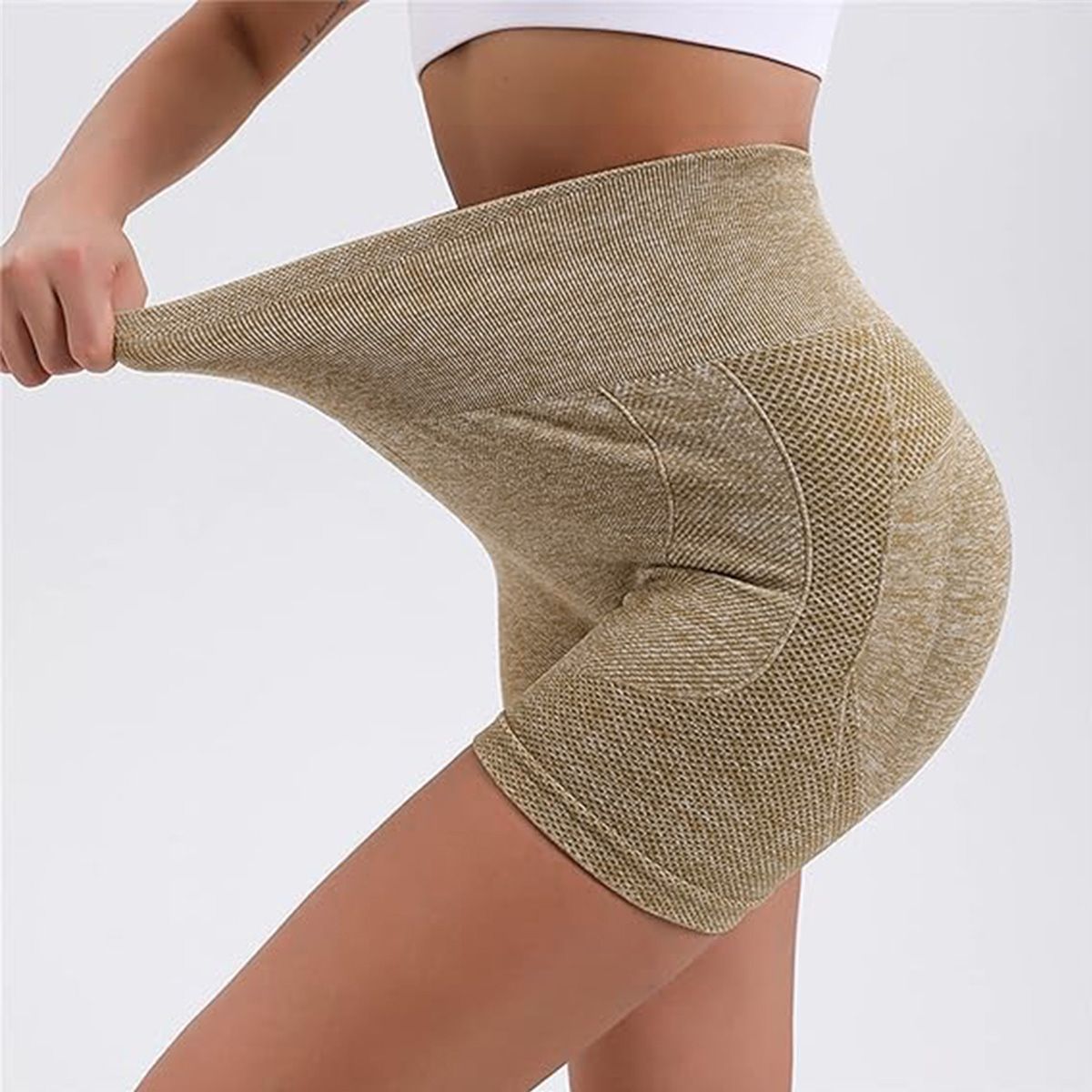 DENISASAA - Pantalones cortos de yoga deportivos de cintura alta para mujer