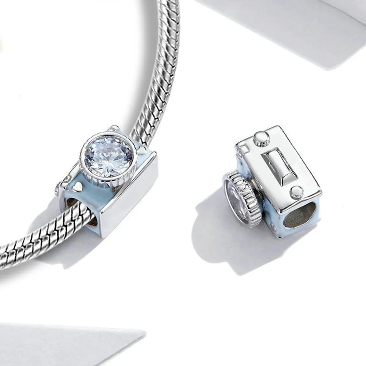 GENERICO - Charm de plata Gnoce de cámara de fotos