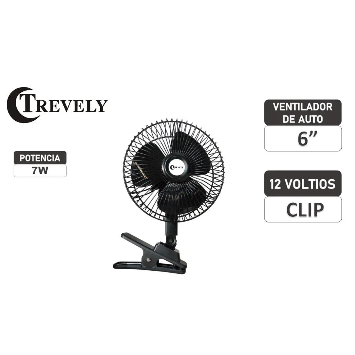 TREVELY - Ventilador para auto 6" TREVELY CT-600 - 12 voltios