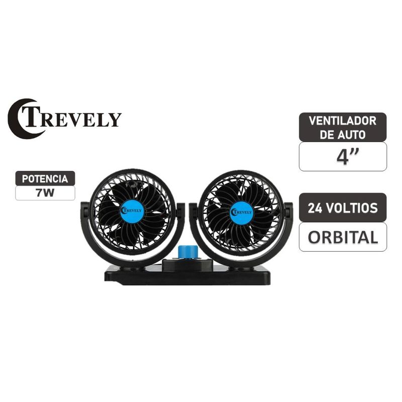 TREVELY - Ventilador Auto 360°  TREVELY CT-401  24 Voltios - camión