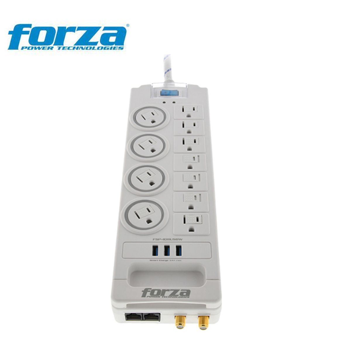 FORZA - Forza Supresor Pico 220v / 240 W - 11 Sal Mod Fsp -1011usb Blanco