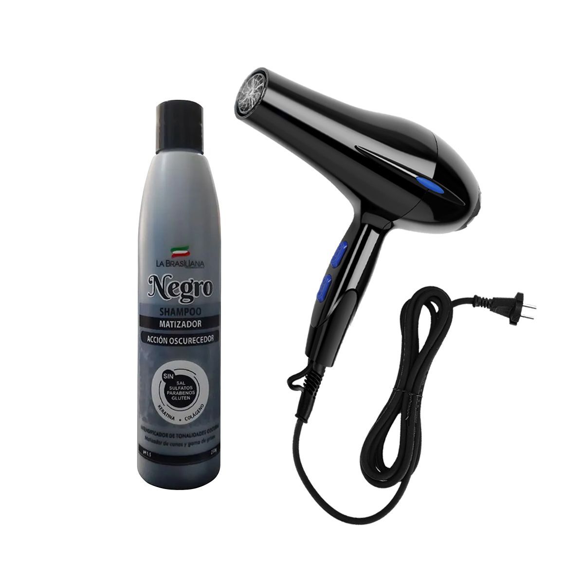 LA BRASILIANA - Secadora 5000w y Shampoo Matizador
