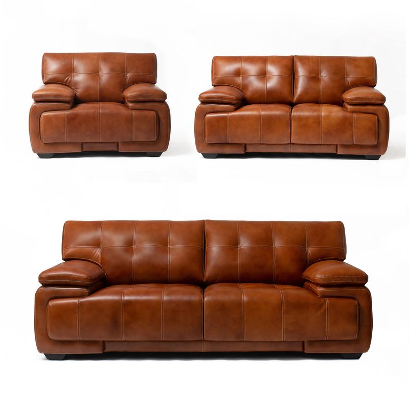 GIORDANO - Juego De Sala 3 2 1 Jacky - Cuero Nacional - Apache Claro