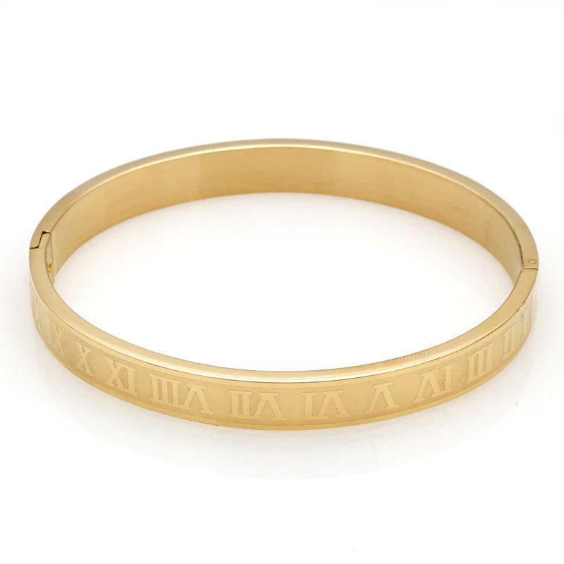 CLOCK PERU - Brazalete de Hombre en Acero Inoxidable Dorado  BRA-37