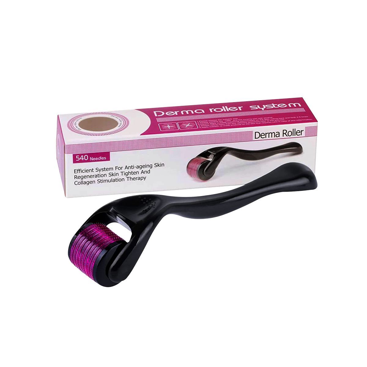 GENERICO - Derma Roller y Rodillo Facial de Cuarzo Rosa
