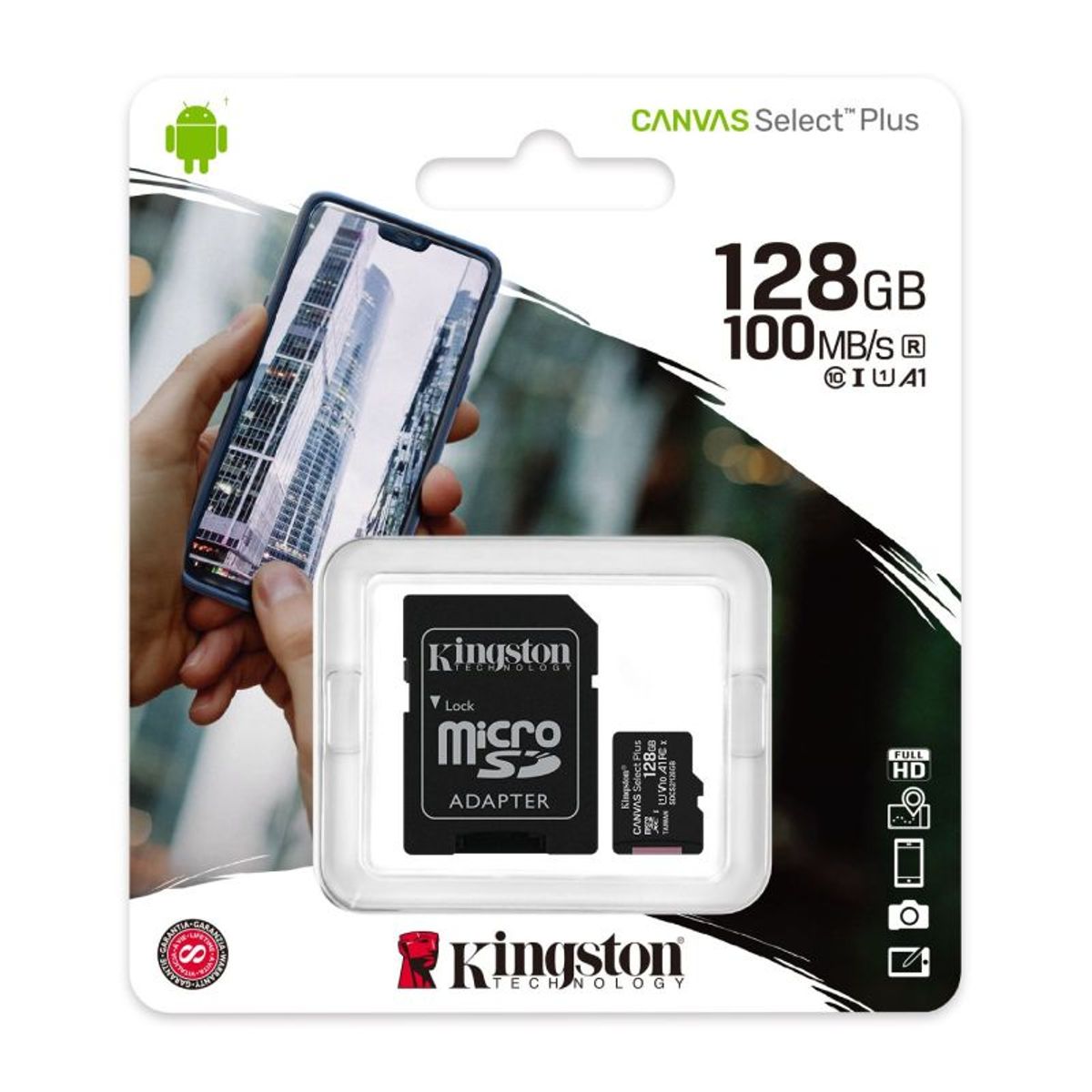 KINGSTON - Tarjeta de Memoria Micro SD 128GB Kingston Clase 10
