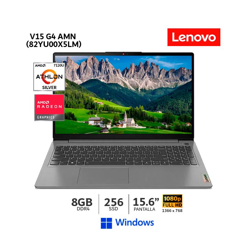 LENOVO - Laptop Lenovo Athlon Silver 7120U 8GB RAM 256GB SSD 156 FHD WIND 82YU00X5LM