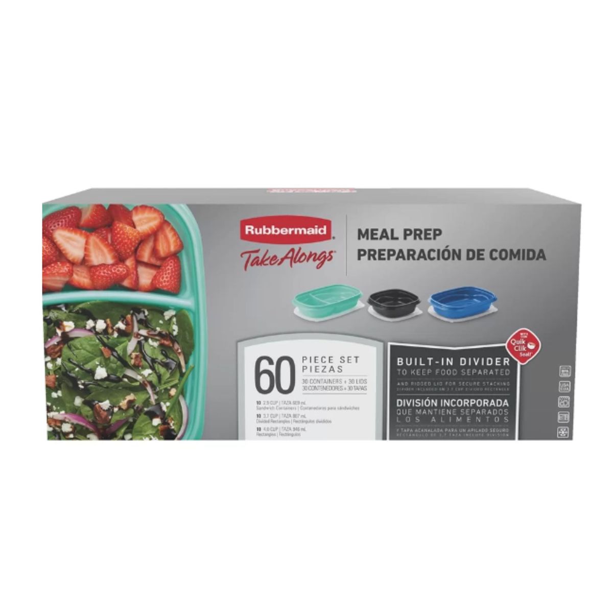 RUBBERMAID - Set Hermeticos Rubbermaid TakeAlongs 60 Piezas