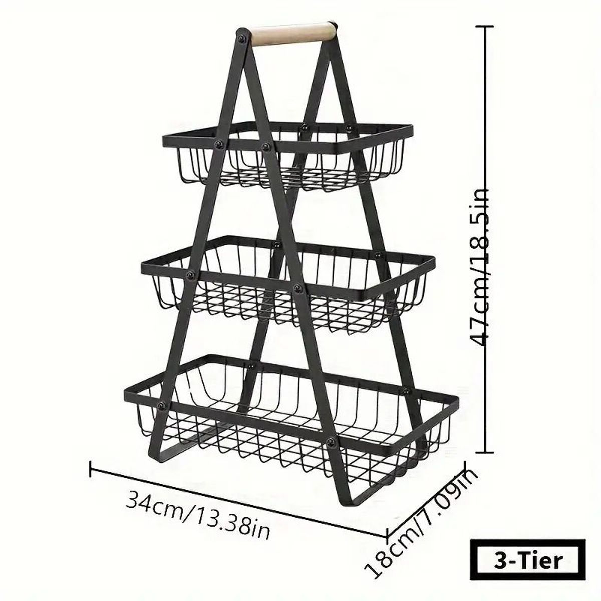 OEM - Organizador Frutero de Cocina Desmontable de 3 Niveles de Metal