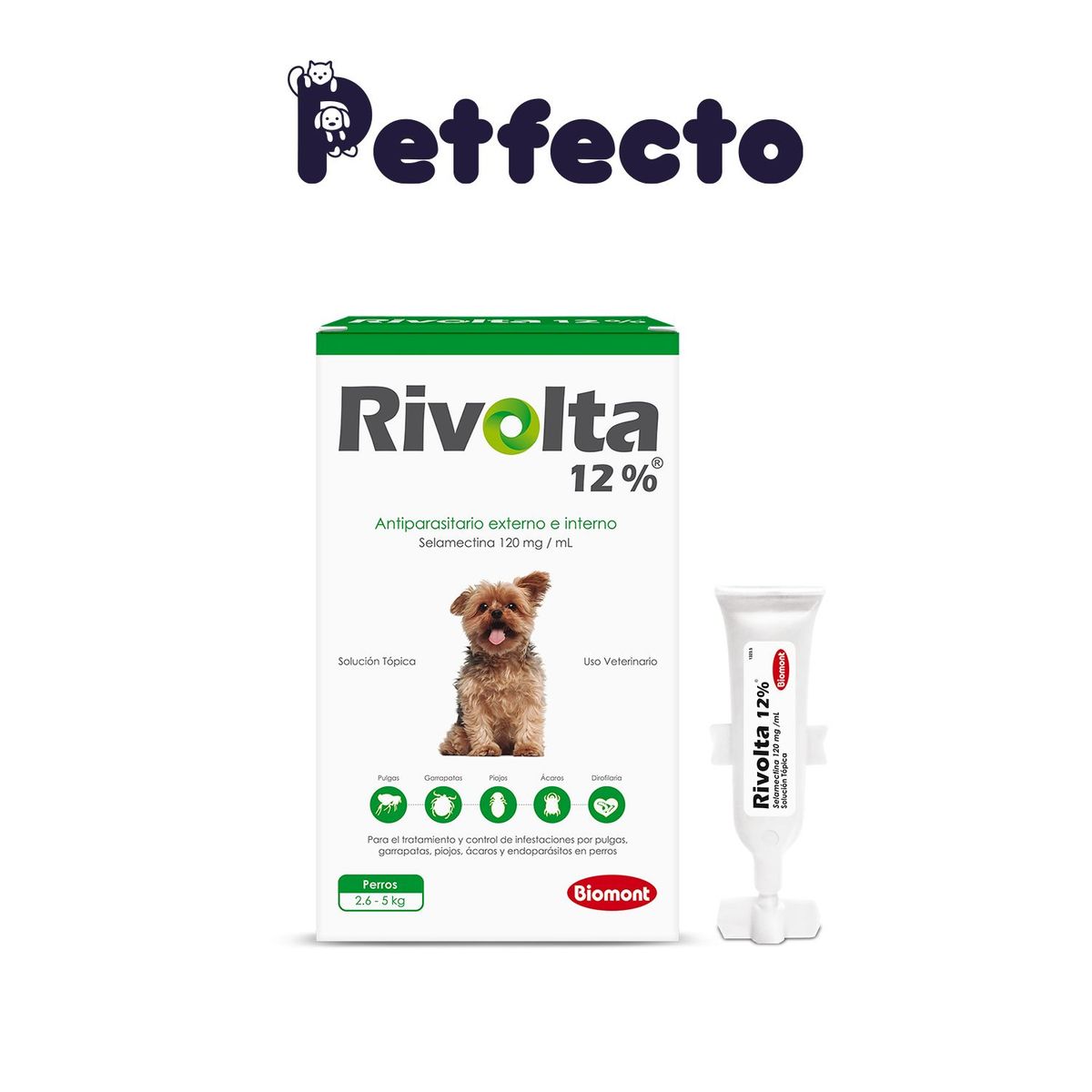 RIVOLTA - ANTIPULGAS RIVOLTA 12% X 0.25 mL (2.6 - 5 kg.) - 1 PIPETA