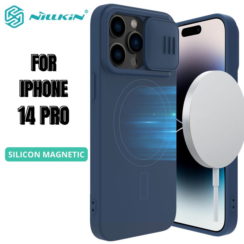 NILLKIN - Case Nillkin Silicone Blue - iPhone 14 Pro (MagSafe)