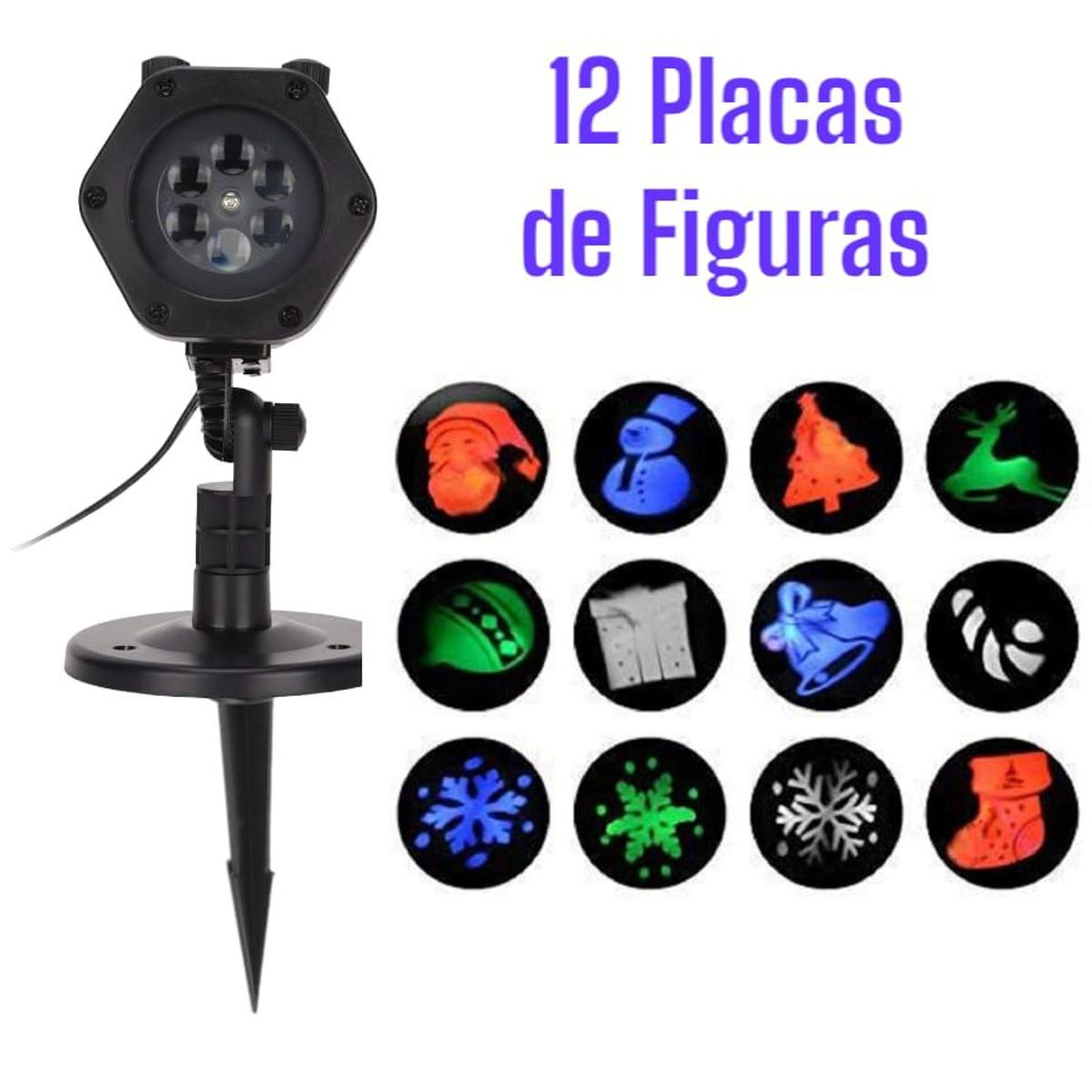 OEM - Luz Proyector de Imágenes Navidad Hallowen + 12 Patrones