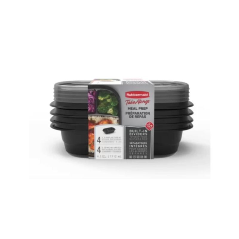 RUBBERMAID - Set Hermeticos Rubbermaid TakeAlongs Meal Prep 1112mL 4 piezas