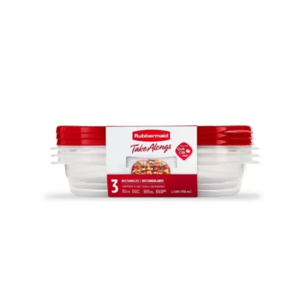 RUBBERMAID - SET HERMETICOS TAKELONGS 3 PIEZAS 950ML RECTANGULAR
