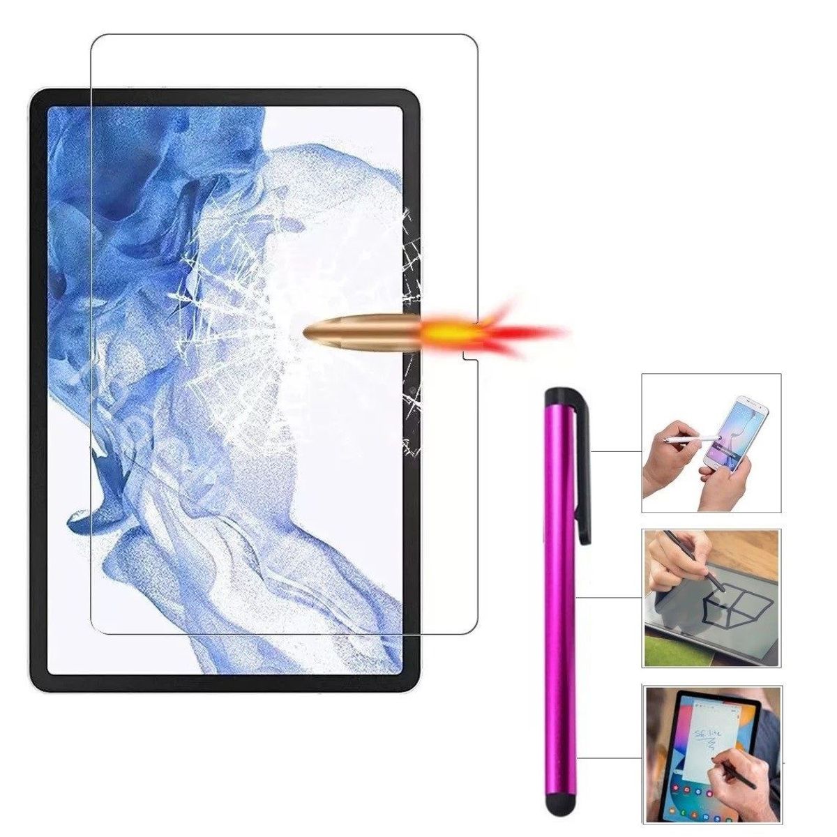 GENERICO - Mica de Vidrio & Lapiz Optico para Samsung Tab S8 Ultra 14.6 SM-X900