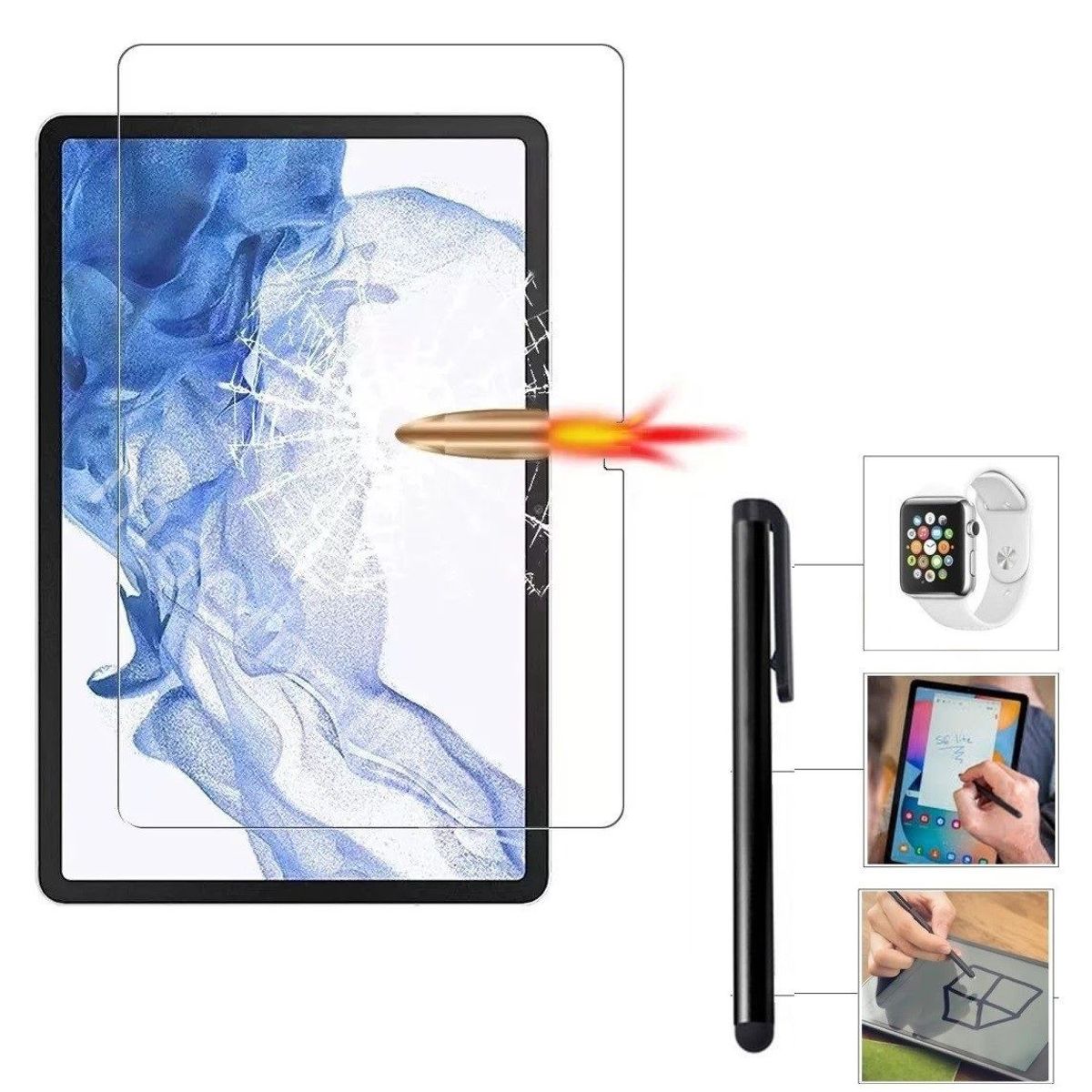 GENERICO - Mica de Vidrio & Lapiz Optico para Samsung Tab S8 Ultra 14.6 SM-X900