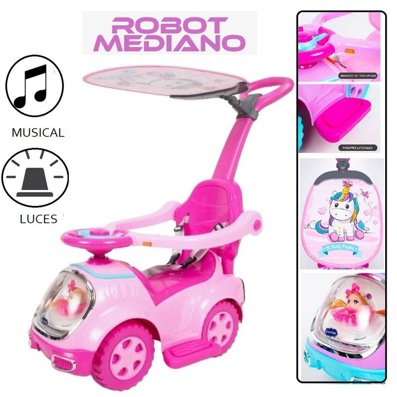 BABY HAPPY - Buggie Correpasillo Musical Robot Mediano BH - 832 Lila