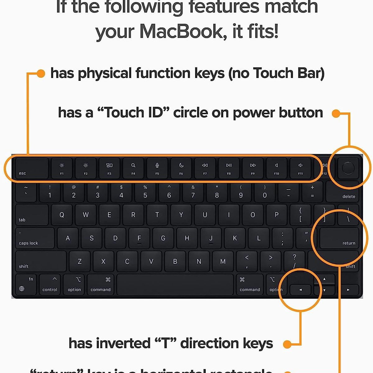 GENERICO - Protector MacBook Air 15.3 A2941 M2 2023 Ingles De Teclado - NEGRO