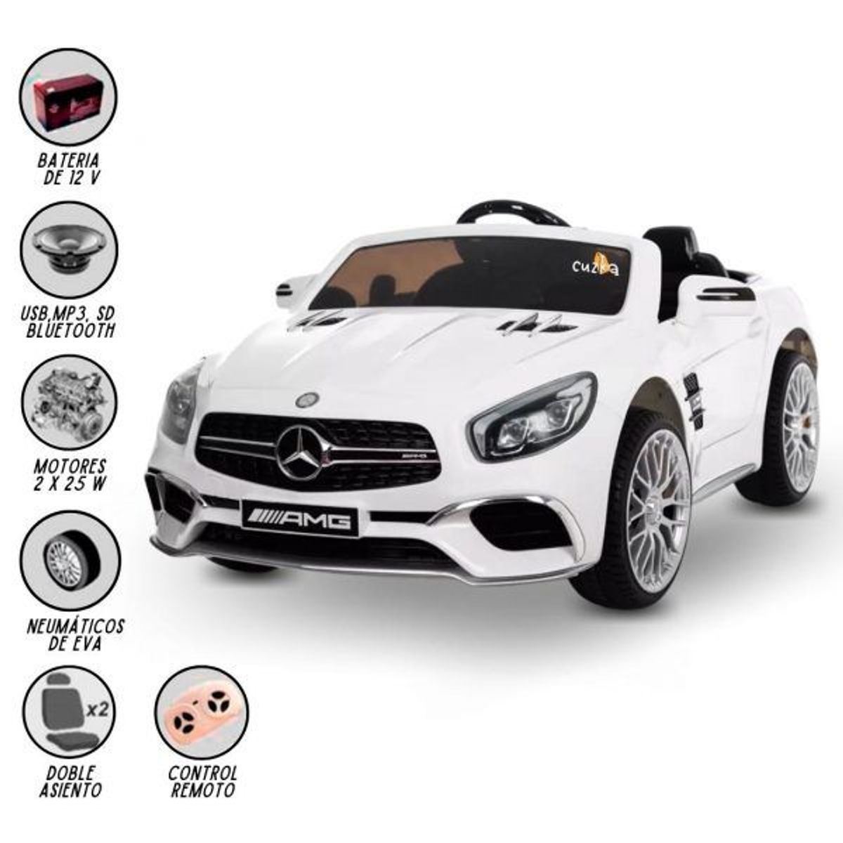 MERCEDES BENZ - Carro a Batería Para Niños  «SL65 AMG» White