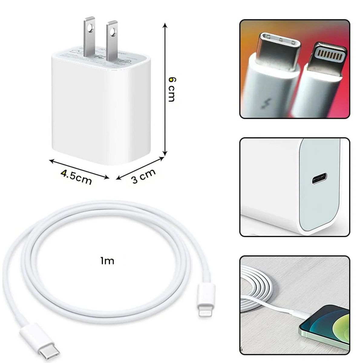 GENERICO - Cargador De Carga Rapida IPhone Cable Lightning - C