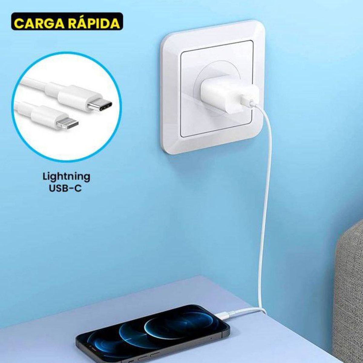 GENERICO - Cargador De Carga Rapida IPhone Cable Lightning - C