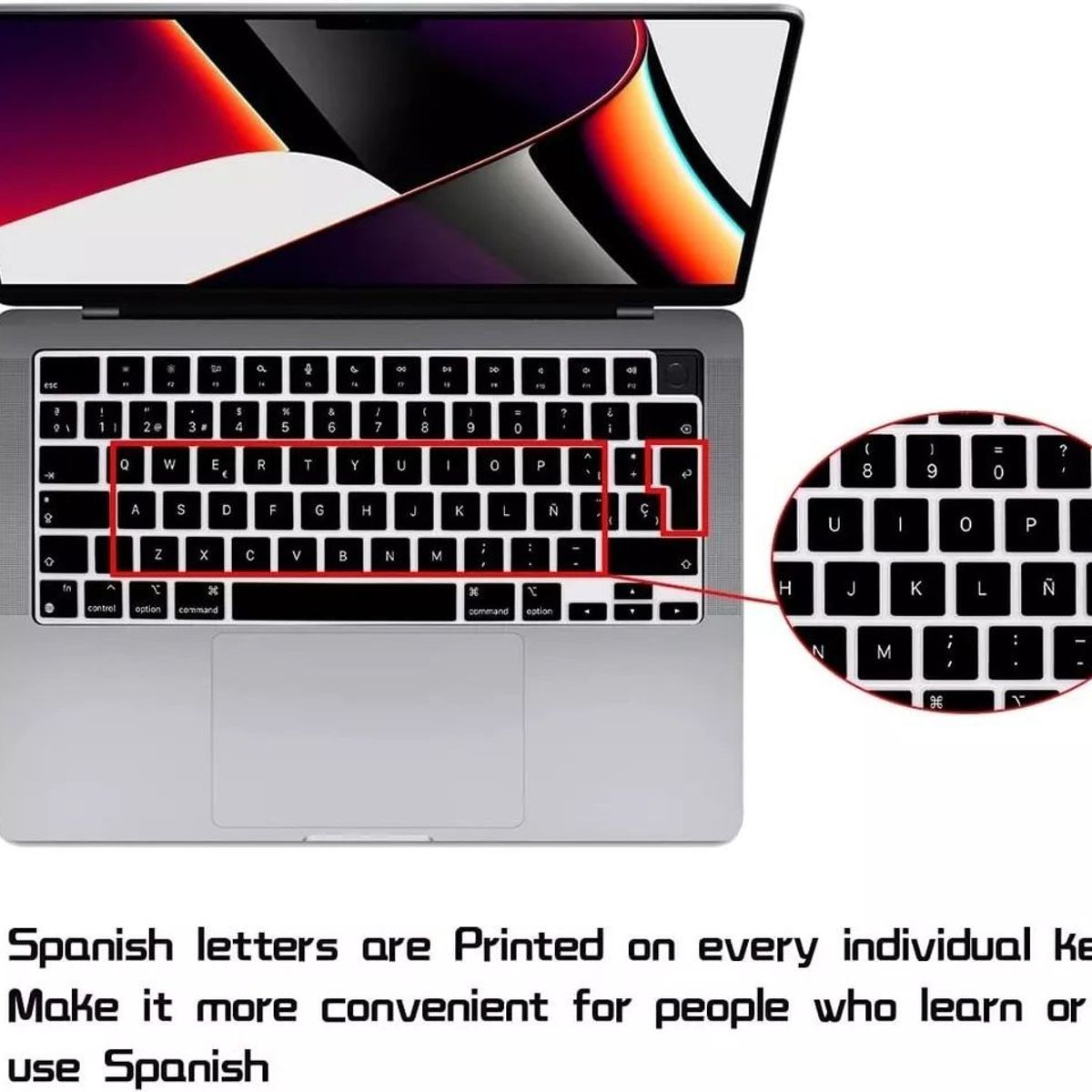 GENERICO - Protector De Teclado ESPAÑOL MacBook Pro de 14 M1 M2 A2442 A2779