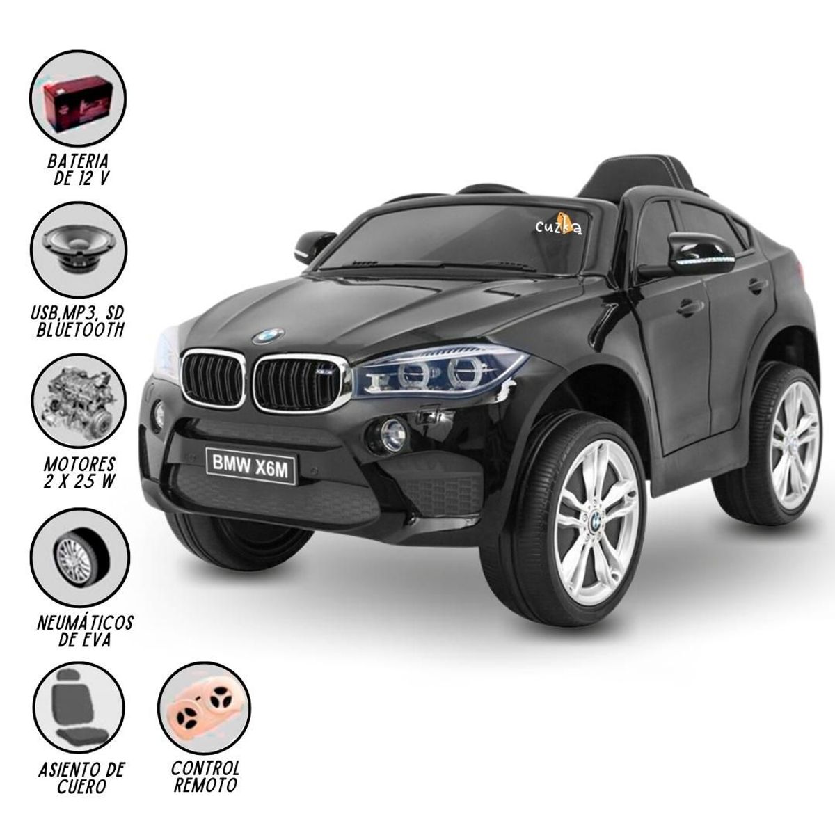 BMW - Carro a Batería Para Niños BMW «X6M» Black