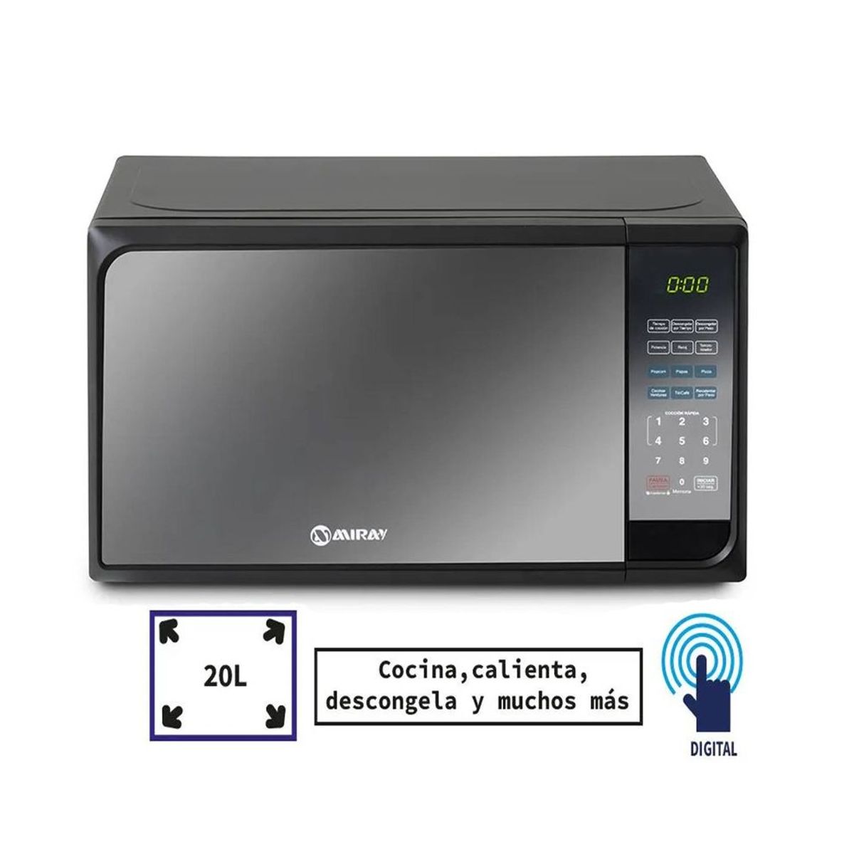 MIRAY - HORNO MICROONDAS 20L MIRAY HMM- 20N