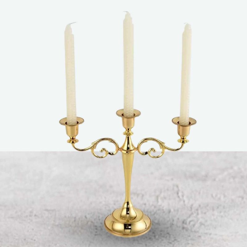 GENERICO - CANDELABRO 3 BRAZOS DORADO