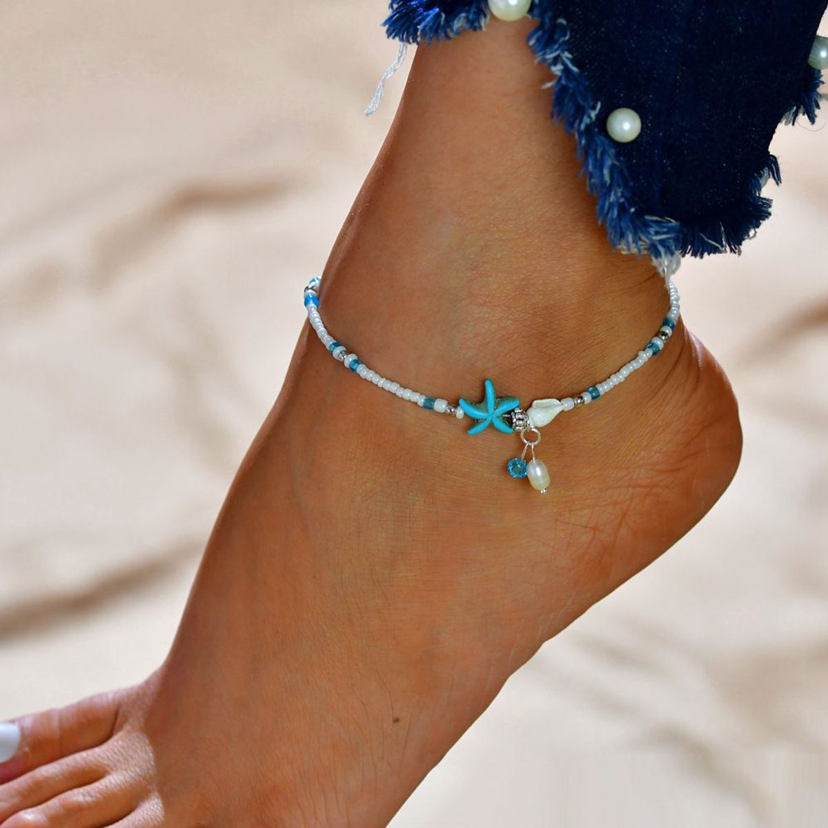 GENERICO - Tobillera Pulsera de Playa con diseño Estrella de Mar