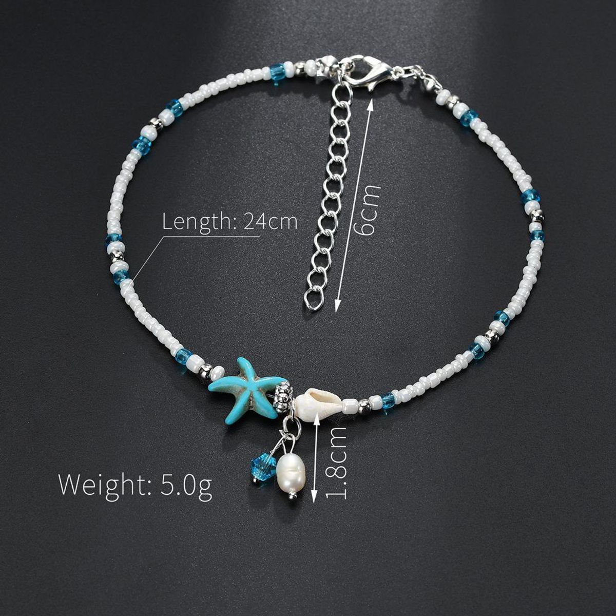 GENERICO - Tobillera Pulsera de Playa con diseño Estrella de Mar