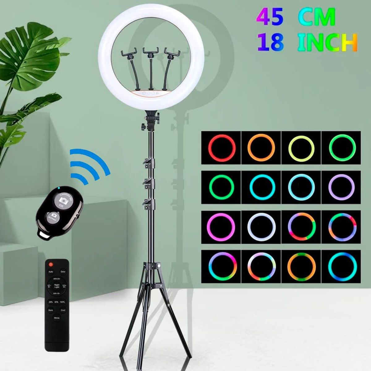 GENERICO - ARO LED 45CM RGB CON CONTROL  BLUETOOTH