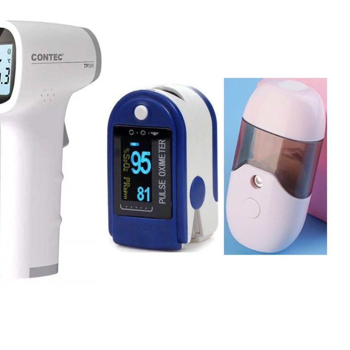 CONTEC - TERMOMETRO DIGITAL +  OXYMETRO DIGITAL + NANO HYDRATADOR - TRIPACK