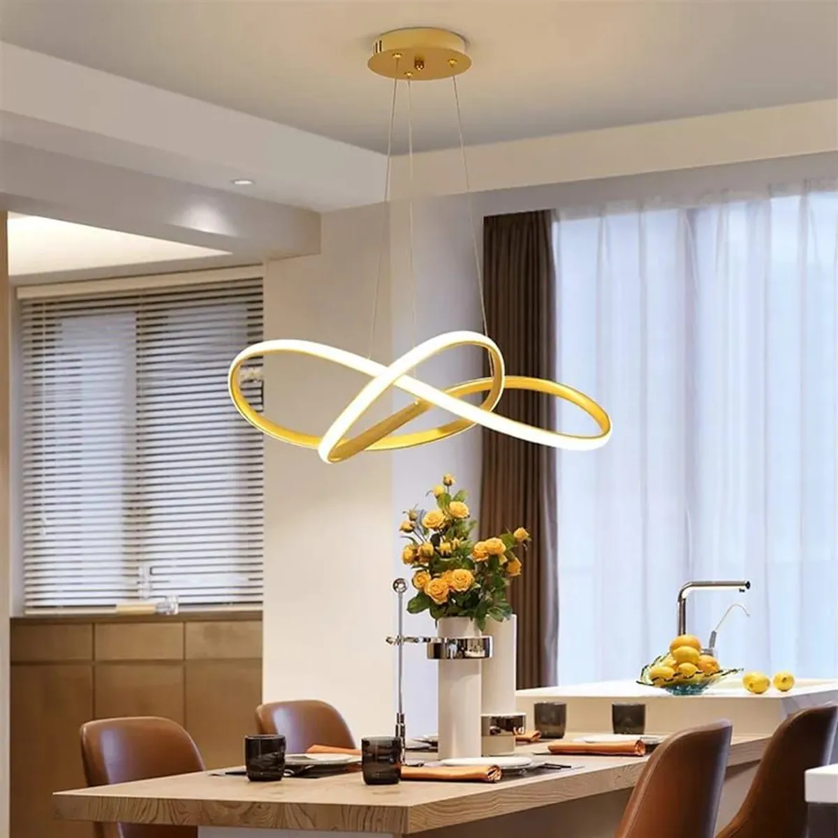 GENERICO - Lampara colgante led modelo infinito incluye control remoto