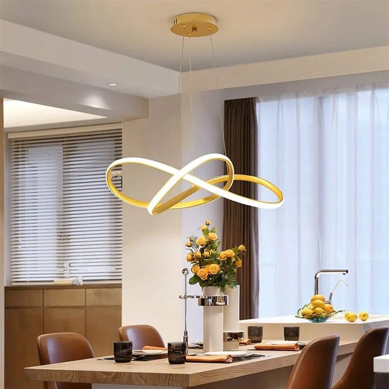 GENERICO - Lampara colgante led modelo infinito incluye control remoto