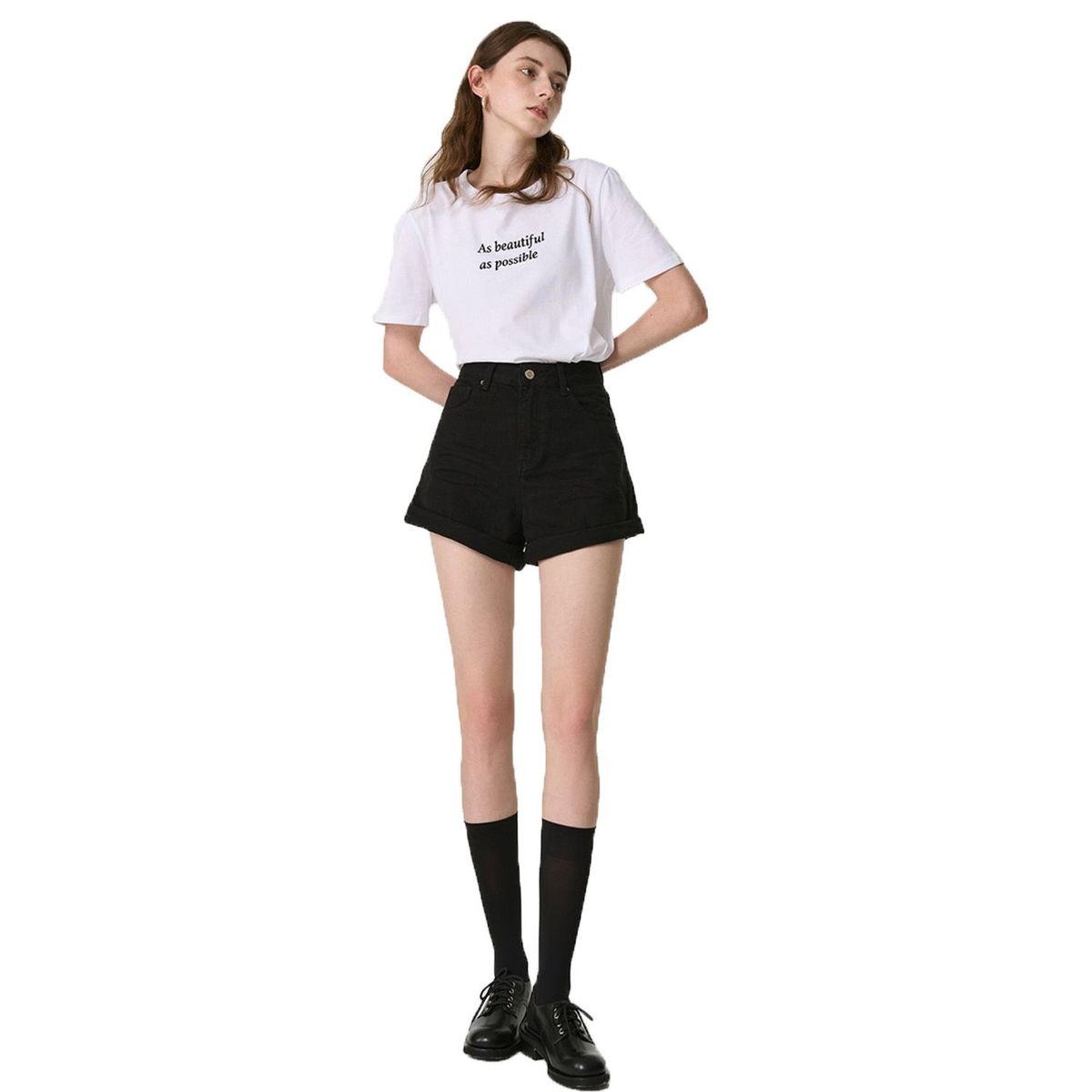 DENISASAA - pantalones cortos de mezclilla enrollados pantalones cortos casuales