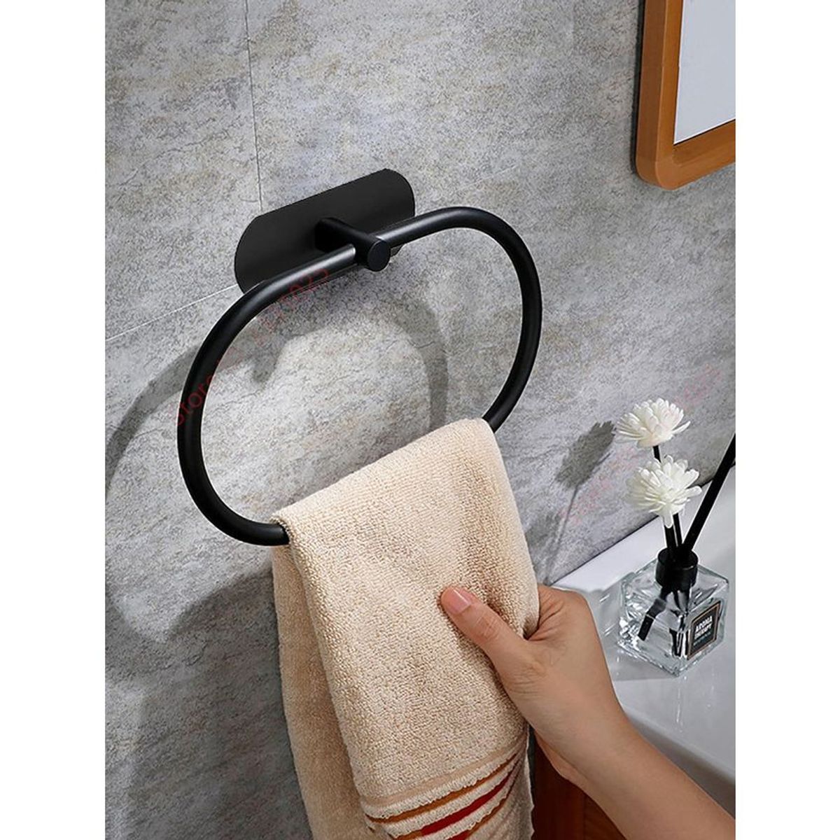 VATYERTY - Acero inoxidable Percha pie Pañuelo Toalla estante oro