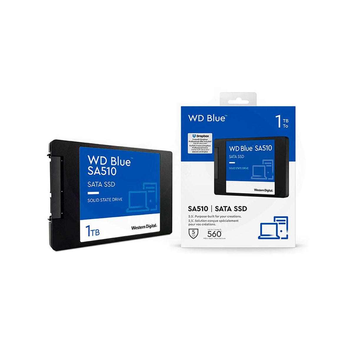 WESTERN DIGITAL - DISCO SOLIDO INTERNO WESTERN D. BLUE SA510 1TB SATA P/N: WDS100T3B0A
