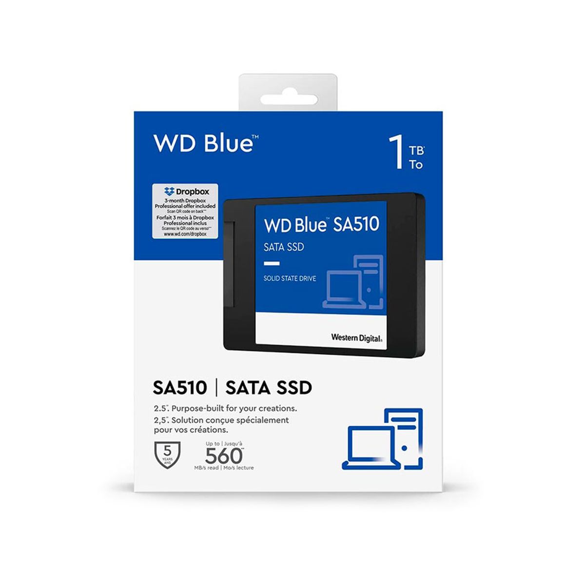 WESTERN DIGITAL - DISCO SOLIDO INTERNO WESTERN D. BLUE SA510 1TB SATA P/N: WDS100T3B0A
