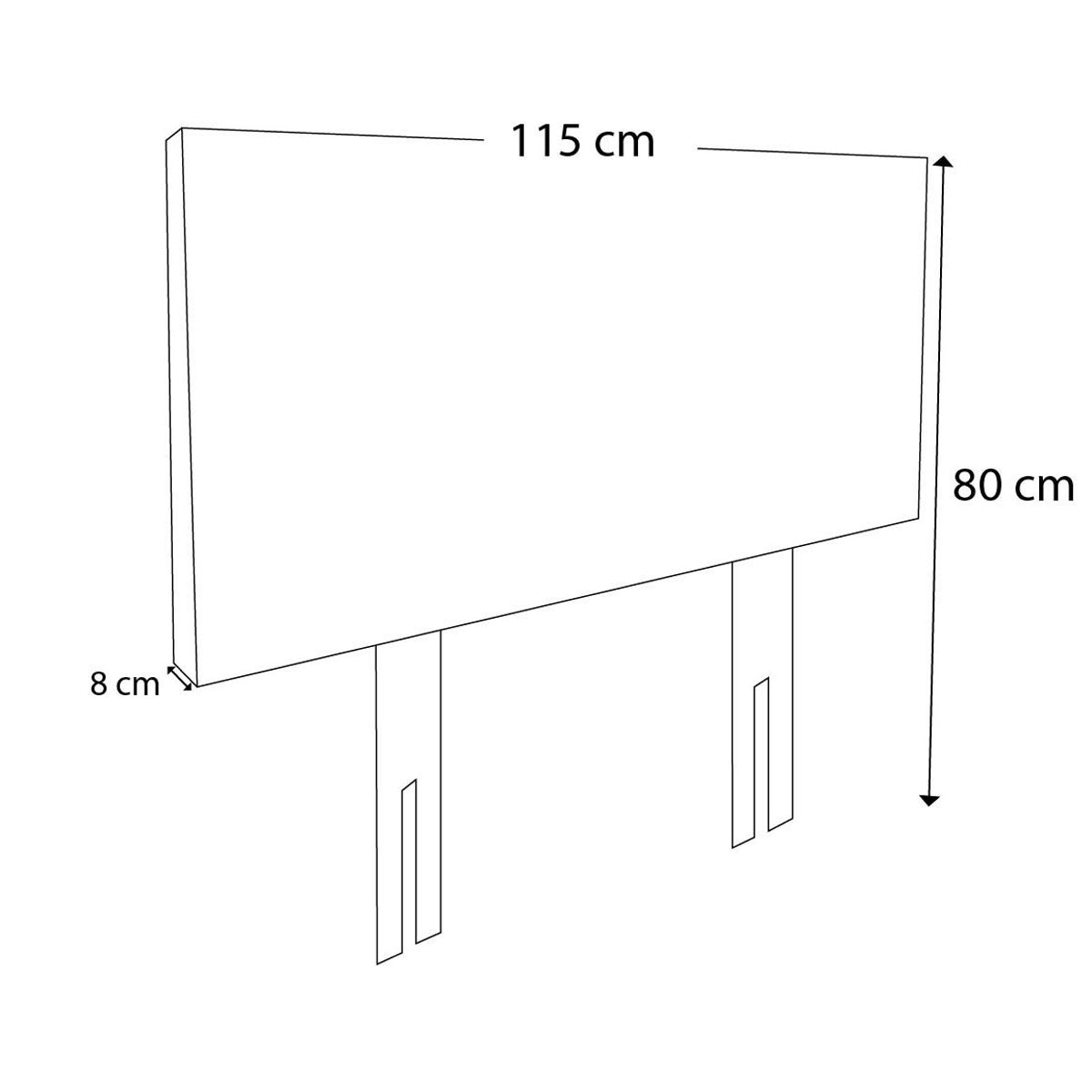 BARAKA HOME - Cabecera Pata ajustable Maltes 1.5 plz - Gris Claro