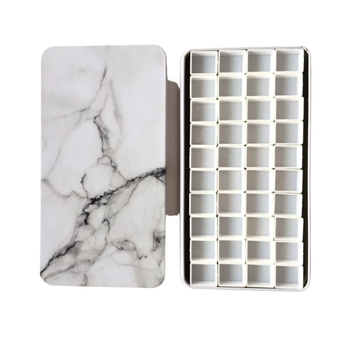 GENERICO - Estuche vacío para acuarelas rectangular metal - mármol
